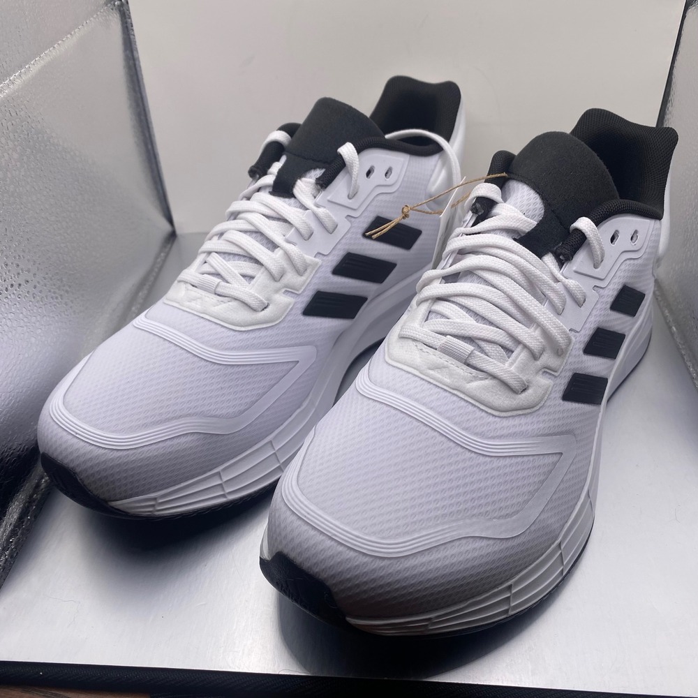 NEW Adidas Duramo 10 Mens Running Shoes White Black Size 7 US - Picture 3 of 9